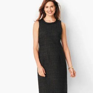 Talbots Textured Fringe Tweed Sleeveless Sheath Dress 4
